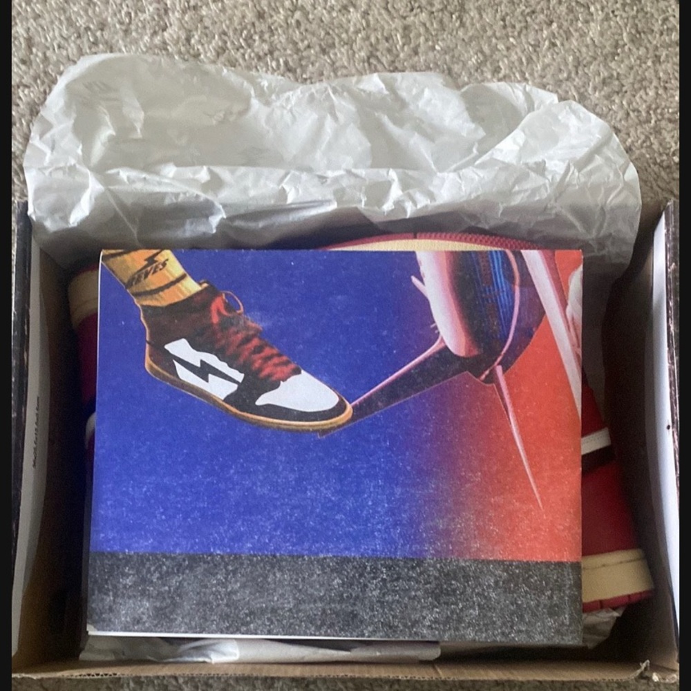 Air Jordan 1 (Air Kiy) size 10.5 with box, poster and hand bag.
